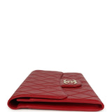Chanel XXL CC Clutch Red Shiny Crumpled Calfskin Gold Hardware