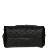 Chanel Medium 25 Hobo Bag Black Crumpled Sheepskin and Shearling Antique Gold Hardware