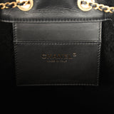 Chanel Medium 25 Hobo Bag Black Crumpled Sheepskin and Shearling Antique Gold Hardware