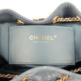 Chanel Small 25 Hobo Bag Blue Suede Antique Gold Hardware - Thumbnail View 8