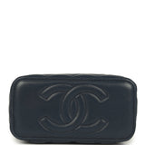 Chanel Small Top Handle Vanity Case Navy & Light Blue Lambskin Light Gold Hardware