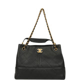 Chanel Small Coco Hobo Bag Black Calfskin Antique Gold Hardware
