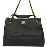 Chanel Small Coco Hobo Bag Black Calfskin Antique Gold Hardware