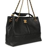 Chanel Small Coco Hobo Bag Black Calfskin Antique Gold Hardware