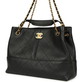 Chanel Small Coco Hobo Bag Black Calfskin Antique Gold Hardware