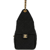 Chanel Small 25 Hobo Bag Black Washed Denim Antique Gold Hardware