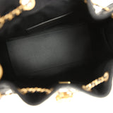 Chanel Small 25 Hobo Bag Black Washed Denim Antique Gold Hardware