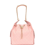 Chanel Medium 25 Hobo Bag Light Pink Caviar Antique Gold Hardware
