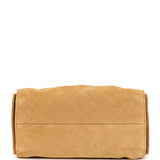 Chanel Small 25 Hobo Bag Tan Suede Antique Gold Hardware