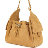 Chanel Small 25 Hobo Bag Tan Suede Antique Gold Hardware - Thumbnail View 5