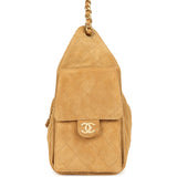 Chanel Small 25 Hobo Bag Tan Suede Antique Gold Hardware - Thumbnail View 3