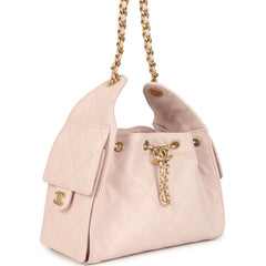 Chanel Small 25 Hobo Bag Light Pink Caviar Antique Gold Hardware
