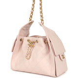 Chanel Small 25 Hobo Bag Light Pink Caviar Antique Gold Hardware