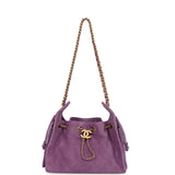 Chanel Mini 25 Hobo Bag Purple Suede Antique Gold Hardware