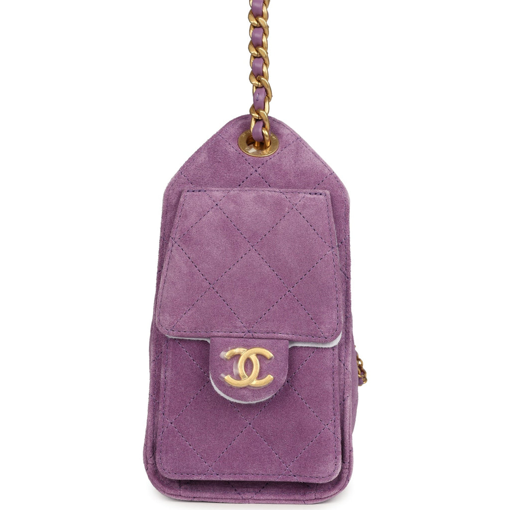 Chanel Mini 25 Hobo Bag Purple Suede Antique Gold Hardware – New & Authentic