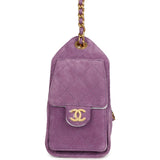 Chanel Mini 25 Hobo Bag Purple Suede Antique Gold Hardware