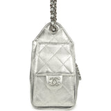 Chanel Mini 25 Hobo Bag Metallic Silver Caviar Silver Hardware
