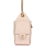 Chanel Mini 25 Hobo Bag Light Pink Caviar Antique Gold Hardware