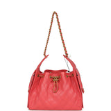 Chanel Small 25 Hobo Bag Coral Pink Caviar Antique Gold Hardware