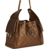 Chanel Small 25 Hobo Bag Metallic Metallic Bronze Caviar Light Gold Hardware