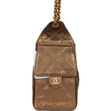 Chanel Small 25 Hobo Bag Metallic Metallic Bronze Caviar Light Gold Hardware