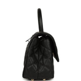 Chanel Mini Coco Top Handle Flap Bag Shiny Caviar Light Gold Hardware