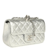 Chanel Mini CC Crush Flap Bag Silver Metallic Caviar Silver Hardware