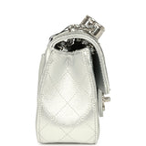 Chanel Mini CC Crush Flap Bag Silver Metallic Caviar Silver Hardware