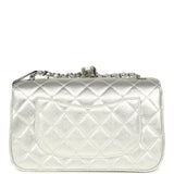 Chanel Mini CC Crush Flap Bag Silver Metallic Caviar Silver Hardware