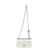 Chanel Mini CC Crush Flap Bag Silver Metallic Caviar Silver Hardware
