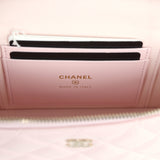 Chanel Top Handle Long Vanity Case with Chain Light Pink Shiny Caviar Light Gold Hardware