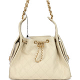 Chanel Small 25 Hobo Bag Light Beige Caviar Antique Gold Hardware - Thumbnail View 1