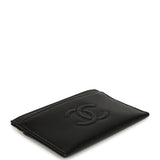 Chanel Classic CC Card Holder Wallet Black Shiny Caviar