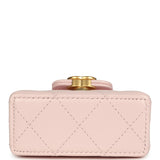 Chanel Nano Kelly Bag Charm Light Pink Shiny Lambskin Brushed Gold Hardware