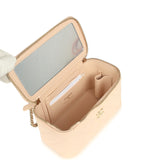 Chanel Small Top Handle Vanity Case Light Beige Lambskin Light Gold Hardware