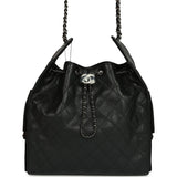 Chanel Medium 25 Hobo Bag Black Caviar Aged Ruthenium Hardware
