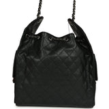 Chanel Medium 25 Hobo Bag Black Caviar Aged Ruthenium Hardware