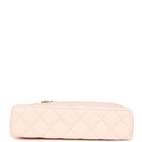 Chanel Top Handle Long Vanity Case with Chain Light Pink Shiny Caviar Light Gold Hardware