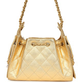 Chanel Mini 25 Hobo Bag Metallic Gold Caviar Caviar Antique Gold Hardware