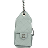 Chanel Mini 25 Hobo Bag Light Blue Caviar Aged Ruthenium Hardware