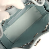 Chanel Mini 25 Hobo Bag Light Blue Caviar Aged Ruthenium Hardware