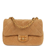 Chanel Mini CC Color Flap Bag Dark Beige Suede Brushed Gold Hardware