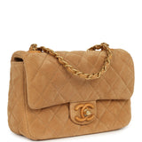 Chanel Mini CC Color Flap Bag Dark Beige Suede Brushed Gold Hardware