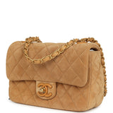 Chanel Mini CC Color Flap Bag Dark Beige Suede Brushed Gold Hardware