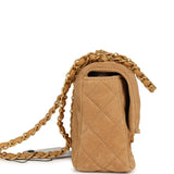 Chanel Mini CC Color Flap Bag Dark Beige Suede Brushed Gold Hardware