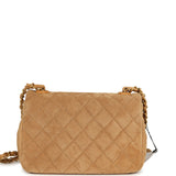 Chanel Mini CC Color Flap Bag Dark Beige Suede Brushed Gold Hardware