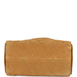 Chanel Small 25 Hobo Bag Tan Suede Antique Gold Hardware