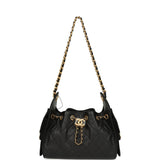 Chanel Mini 25 Hobo Bag Black Caviar Antique Gold Hardware