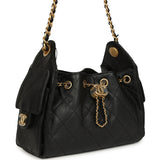Chanel Mini 25 Hobo Bag Black Caviar Antique Gold Hardware