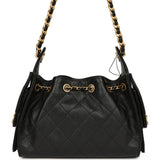 Chanel Mini 25 Hobo Bag Black Caviar Antique Gold Hardware